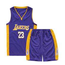 Seasonal Promotion! High Quality LeBron James #23 Basketball Jersey Set Lakers Uniform for Kids and Teens Purple Purple XL (150-160CM)