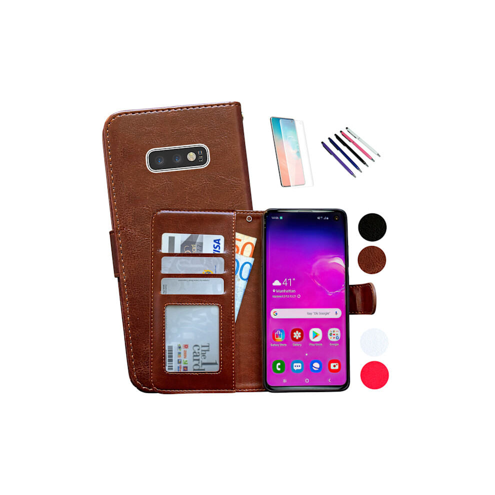 Compatible With Samsung Galaxy S10e - Leather Case / Protection White 9083649975022
