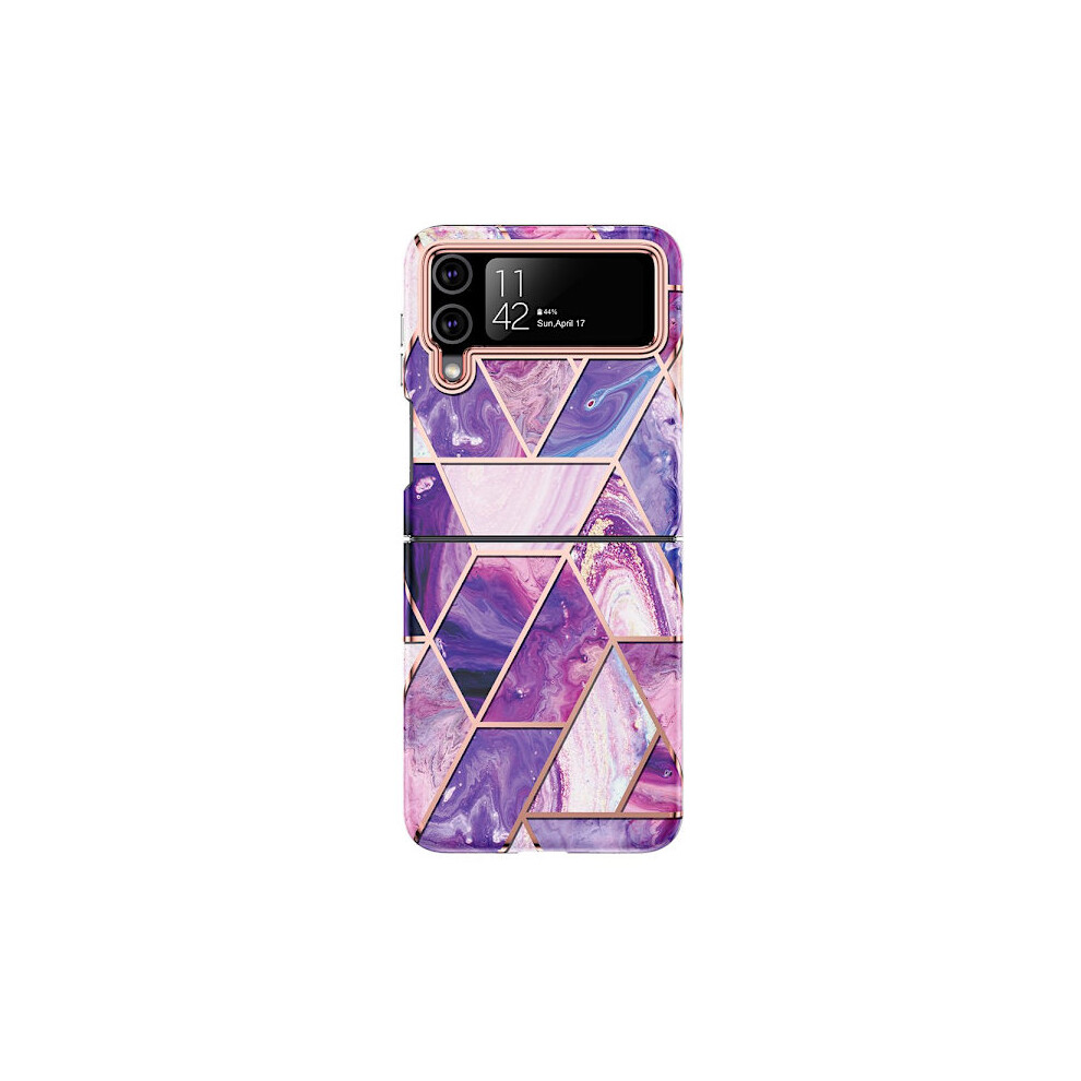 Compatible With Samsung Galaxy Z Flip 3 - Exclusive Shockproof Marble Case Purple 9083649975138