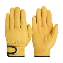 Leather Work Gloves Soft Household Gardening Gloves Wear-Resistant Safety Glo *θ C0J8
