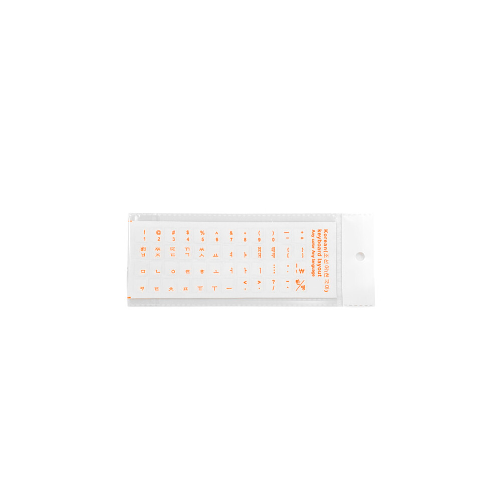 Korean Keyboard Stickers Matte Pvc Keyboard Sticker Letters Transparent For Pc Computer Laptop Notebook Desktop Keyboard Orange 9083649978818