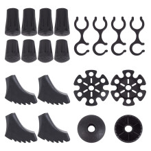 Trekking Pole Tips Set 20pcs with Rubber Protectors Snow and Mud Baskets Hiking Pole Accessories