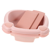 2pcs Portable Wash Basin with Integrated Washboard, Lightweight 2 in 1 Laundry Set for Hand Washing