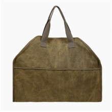 Large Capacity Firewood Carrier Bag, Waterproof Canvas Log Tote with Handles for Camping and Indoor Use