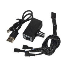 PWM Speed Controller 12V 4Pin PWM Fan Controller USB TYPE-C Power Supply DIY Water Cooling Cooler with 1 to 3 Adapter Cable