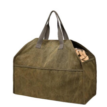 Firewood Carrier Bag Waterproof Heavy Duty Canvas Log Tote with Handles for Indoor or Camping Use