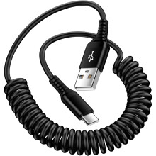 Cábla USB C Android Auto Muirearú Tapa, Pacáiste 16 troigh Coirnithe comhoiriúnach le Fón Póca Samsung Corda Luchtaire USB A go Cineál C don