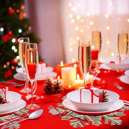 Namzi - Set de 6 sets de table Flocon de neige, 43 cm, Décorations de Noël (Or) 1