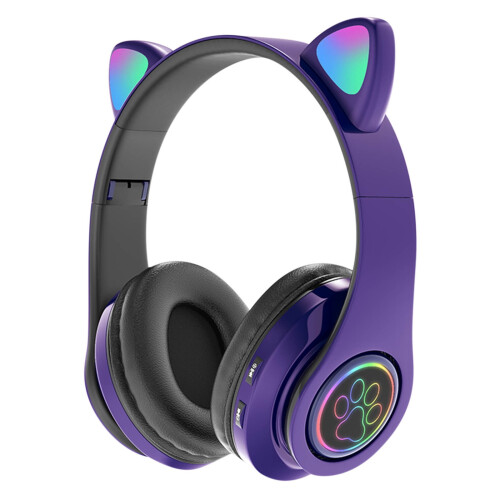 Ασύρματα ακουστικά Bluetooth Hoarboeg, φορητά ακουστικά πάνω από το αυτί με χαριτωμένο