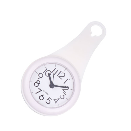 Waterproof Wall Clock Bathroom Mute Wall Clock Suction Cups Hanging Clock (White without Battery) 2