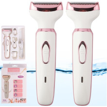 Rasoio elettrico Comfort4in1 da donna, compatibile con set di cura personale femminile impermeabile ricaricabile tramite USB per zona bikini, viso,