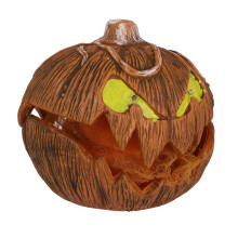 Halloween-Kürbis-Beleuchtungsdeko, 20 cm mit sprechendem Mund, ausziehbarer, gruseliger Vintage-Kürbis für drinnen und draußen (Rosa)