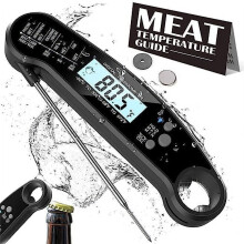 Digitales Fleischthermometer mit Sonde, Sofortanzeige für Grillen, Barbecue, Backen, Flüssigkeiten, Süßigkeiten und Heißluftfritteuse – IP67