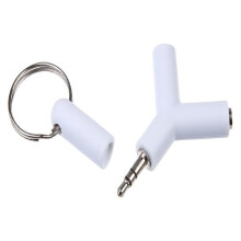 Amosfun3,5 mm-es sztereó audio fülhallgató, 2 utas elosztó adapter, Y alakú jack sztereó audio csatlakozó adapter (fehér)