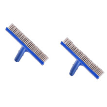 Jygee Pack de 2 cepillos de alambre de acero de 25 cm para piscinas, herramienta de limpieza para musgo y algas.