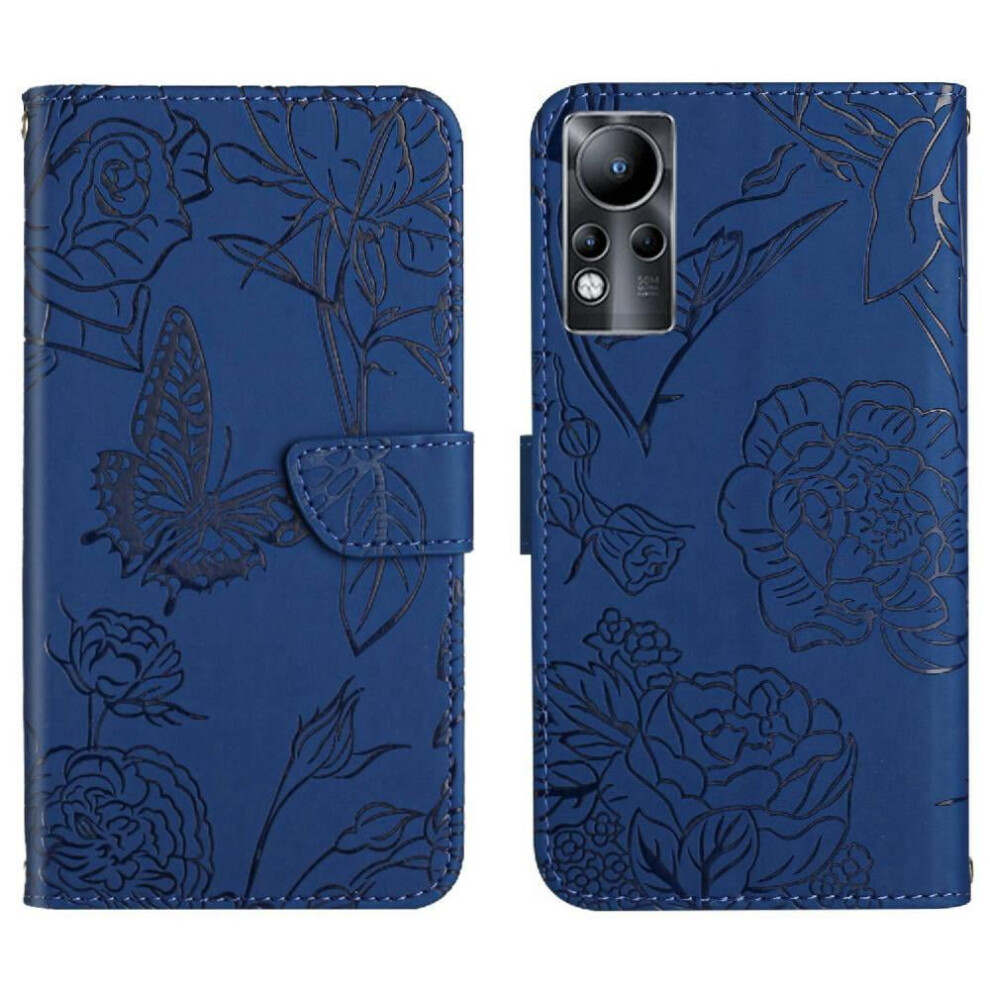 Case For Note 11 With Wrist Strap Anti-Drop Protection Flowers And Butterflies Shockproof Leather Case Pu Leather Flip Cover 9395123222677