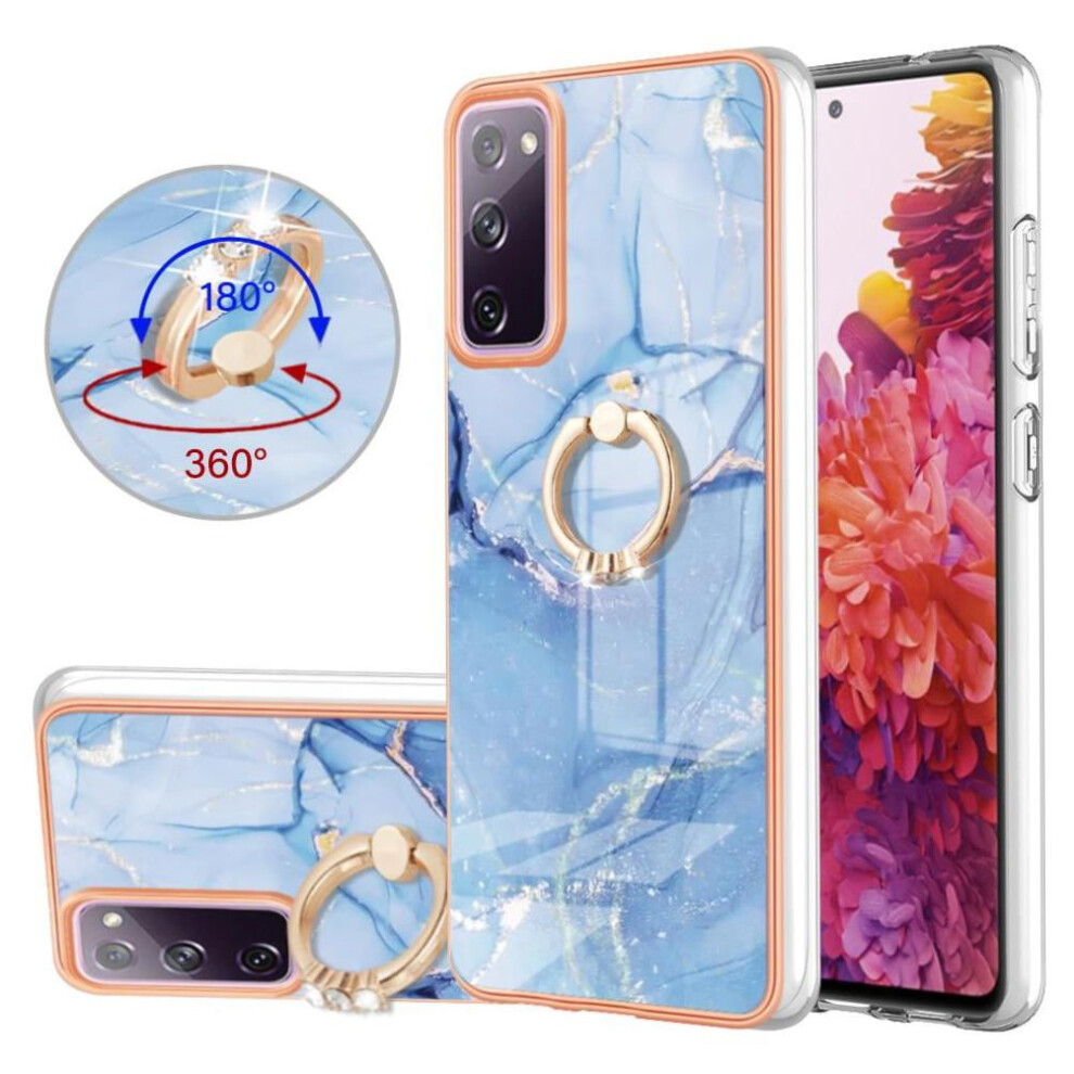 Case For Compatible With Samsung Galaxy S20 Fe 4G/5G Marble Shockproof Tpu Silicone 360 Rotatable Ring Bumper 9395123222752