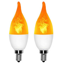 LED-vlamlamp E12, warm wit flikkerend kaarslicht, geschikt voor kandelaararmaturen, 3 modellen, feestdecoratie - 2 stuks
