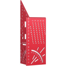 Règle de mesure multi-angles 3D, en alliage d'aluminium, équerre à onglet 45/90, rapporteur pour mesures précises