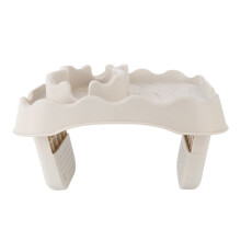 Hot Tub Table Tray with Drain Holes Anti Slip Adjustable Hot Tub Side Table for Swimming Pools SPA Bathtub Beige