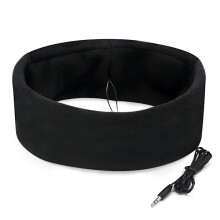 Stirnband mit integrierten Kopfhörern – Baumwolle/Fleece – Schwarz