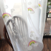 White Sheer Curtains 54x102 Rod Pocket Polyester Panel Light Filtering for Kids Bedroom