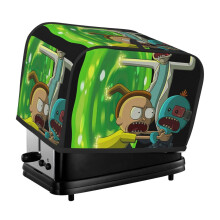 Husă pentru prăjitor de pâine Rick și Morty, 2 felii, husă anti-praf pentru pâine și protecție împotriva amprentelor - poliester, huse