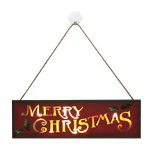 Christmas Wood Hanging Sign Ornament with Rope, Merry Christmas Happy Holidays Rustic Sign for Winter Home Wall Front Door Decor