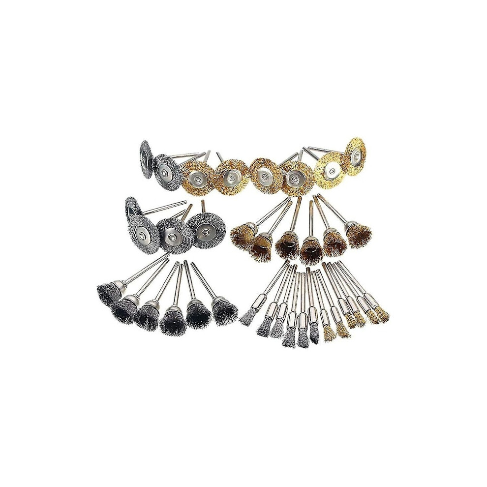 36-Pack Grinding Stones Brushes Dremel Rotary Tools Brass Coated Steel Brushes - Perfect 9395123547220