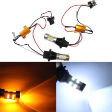 Kiplyki Atacado 2X T20 7440 10W42SMD Luzes de Sinalização Diurna LED Brancas/Amarelas