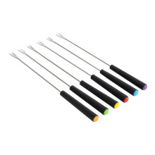 6Piece Stainless Steel Fondue Forks Set for Cheese Chocolate Fruit Dessert Parties Easy Clean