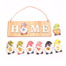ADVEN Wood Christmas Front Door Sign DIY Decorative Replacement Hallway Foyer Halloween Festival Pendant Decoration Accessories