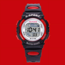 Christmas Gift Waterproof Digital for Men LED Sports Electronic Watch Alarm Date Watch Gift Red Watch Clearance