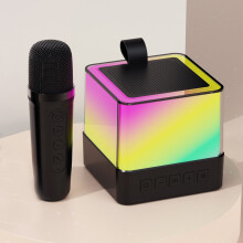 Portable Karaoke Machine with Wireless Mic, Bluetooth Speaker, HD Sound PA System, Vocal Cut, USB & AUX, compatible with Party & Meeting