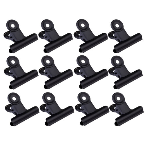 10pcs Note Clips Metal Binder Clips Practical Note Storage Clips Durable Fixing Clips for Restaurant Office Home (75mm Black)