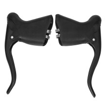 Mizh 1 Pair Road Bike Bent Handlebar Bike Brake Lever Cycling Parts Aluminum Alloy Front Rear Brake Handle (Black)