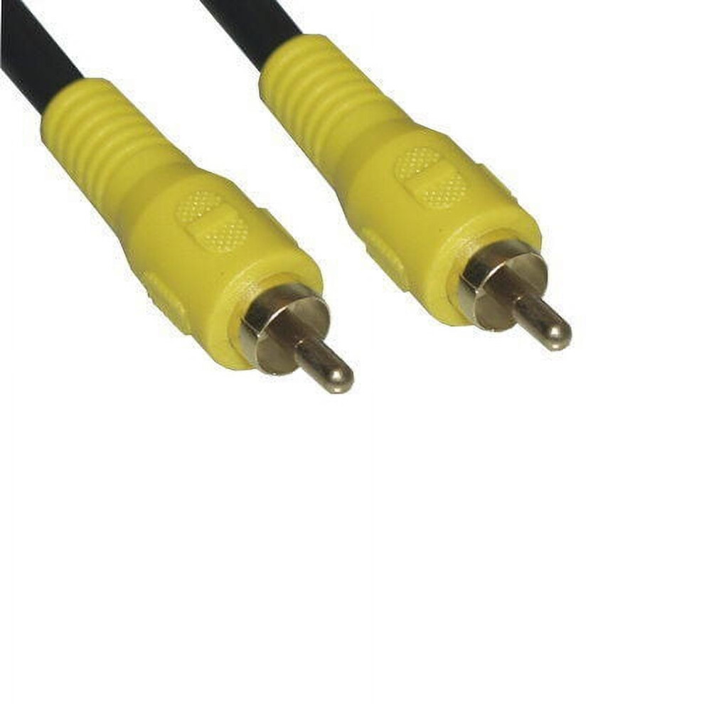 Kentek 25 Feet Ft Premium Rca Composite Video Cable Cord Plated Connector Male To Male M/M 75 Ohm Coaxial Gold/Yellow 9071309697070