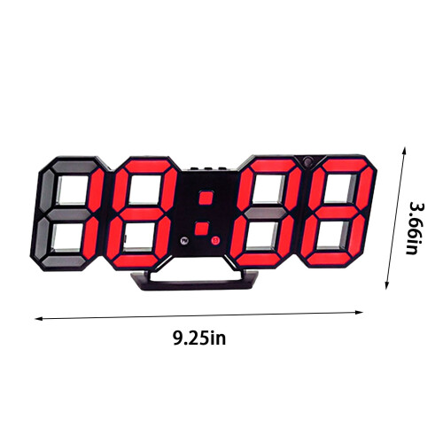 Kiplyki Digital Alarm Clock Automatic Photosensitive Digital Clock 3 D Electronic Clock Multi-function Mount Dual-purpose LED Clock White Frame 2