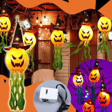 VOSS Lumières décoratives d'Halloween en forme de citrouille pour une ambiance festive - Décoration lumineuse d'Halloween