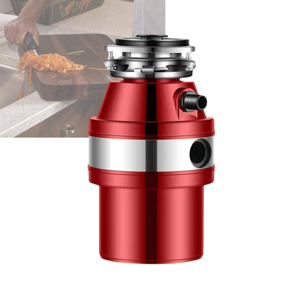 Stainless Steel Garbage Disposal With Anticlog Grinding, Quiet Food Waste Disposer For Bones Red 9164114645876