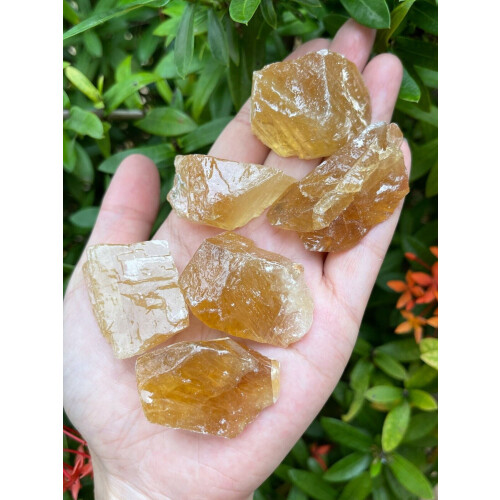 Calcite miel brute naturelle, 1 à 2 pouces 2