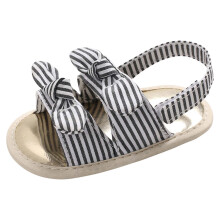 OAVQHLG3B Baby meisjes sandalen met strepen, effen kleur, platte zomerschoenen voor peuters en baby's, eerste stapjes