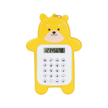 Fournitures scolaires en promotion ! Calculatrice ourson mignonne, fonctionne avec une pile bouton, idéale pour les écoles et les enfants.