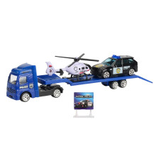Nosturi Perävaunu Hinausauto Lelu, Seosvaletut Ajoneuvo Vetoauto, Autonkuljetuslelu Opetuslelut 1/64 Mittakaava Hinausauto Lapsille Sininen