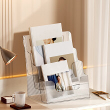 SUSUchens Bureau Opbergdoos voor Documenten, 4-laags Opbergbak voor Scrapbookpapier, Holle Transparante Ruimtebesparende Opbergdoos voor