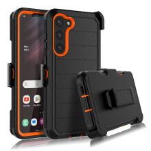 Kompatibel med Samsung Galaxy S23Plus, 6,6" skal, robust Defender med bältesklämma, inbyggt skärmskydd, stötsäkert