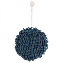 Dernière déstockage ! Essuie-mains en chenille, boule, bleu foncé - Lingettes douces et absorbantes en microfibre velours corail pour salle de