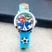 Montre Super Mario en silicone pour enfants, montre électronique à quartz à motif dessin animé B