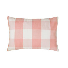 Housse de coussin lombaire HomeCentric rose 30 x 50 cm, en coton Ă carreaux Buffalo, motif pĂŞche - Lot de 2