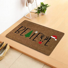 Tapis de Noël 40x60cm - Compatible avec la décoration des fêtes de Noël, tapis d'entrée avec motif sapin et flocons de neige pour la maison